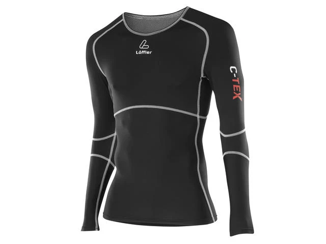 Loffler C-Tex Compressie Shirt Lange Mouw Heren -Zwart