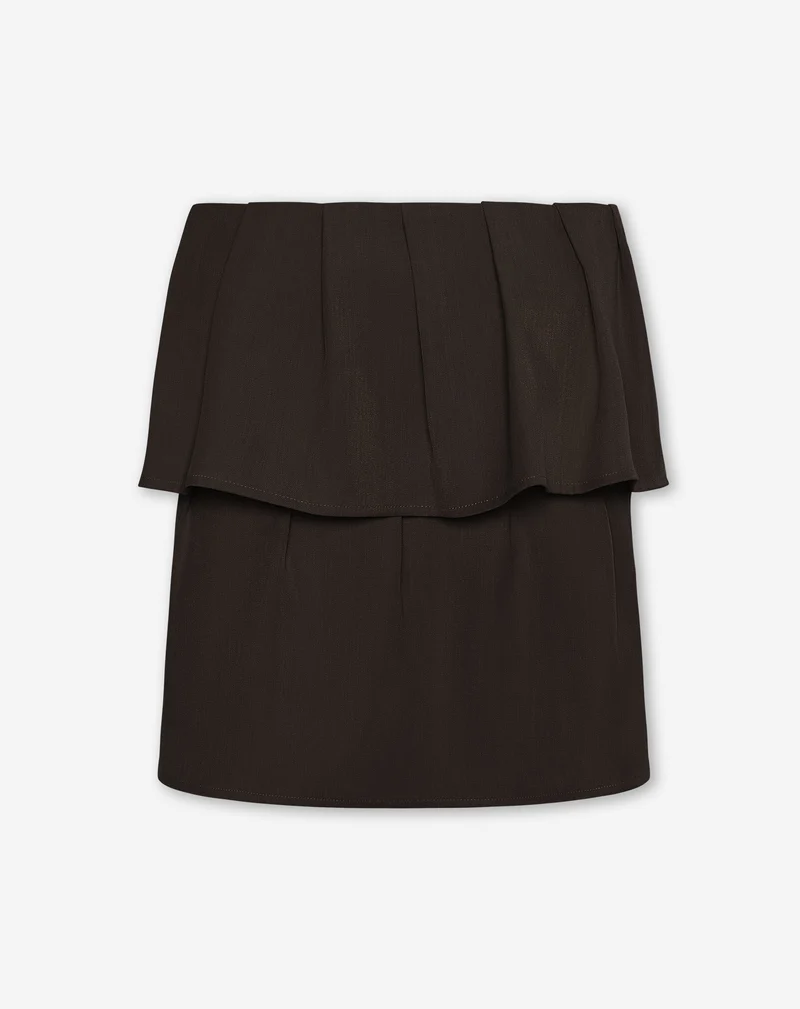 LORNA BANDEAU FRILL TOP BRUIN