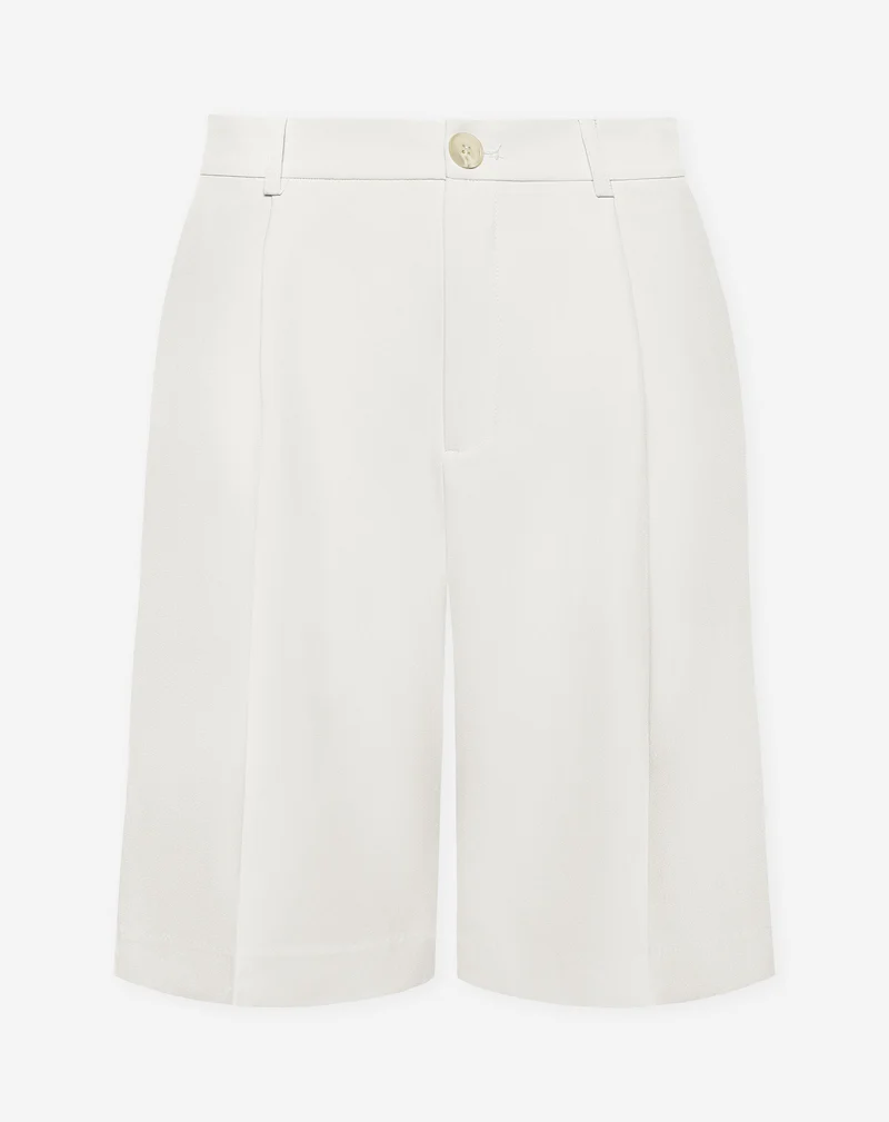 LYA PLEATED LONG BERMUDA CRÈME