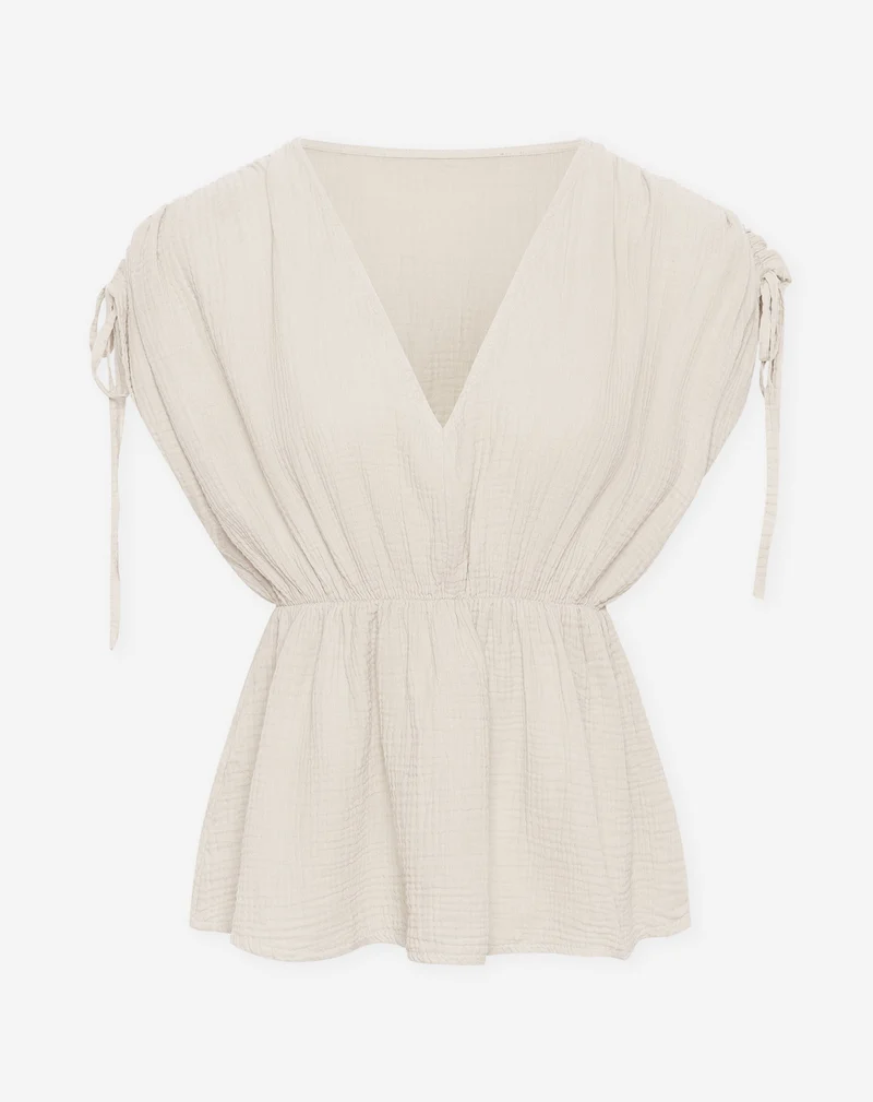 MOUSSELINE PEPLUM TOP ZAND