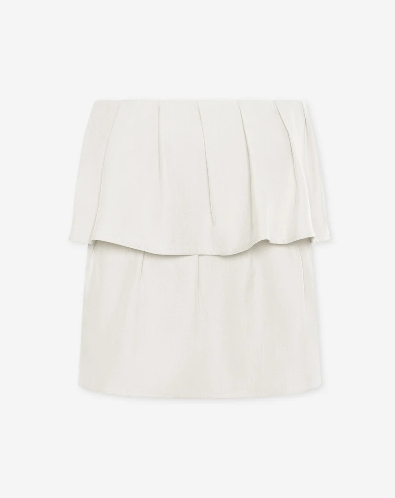 LORNA BANDEAU FRILL TOP CRÈME