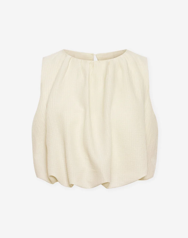 MIKA BUBBLE HEM TOP CRÈME