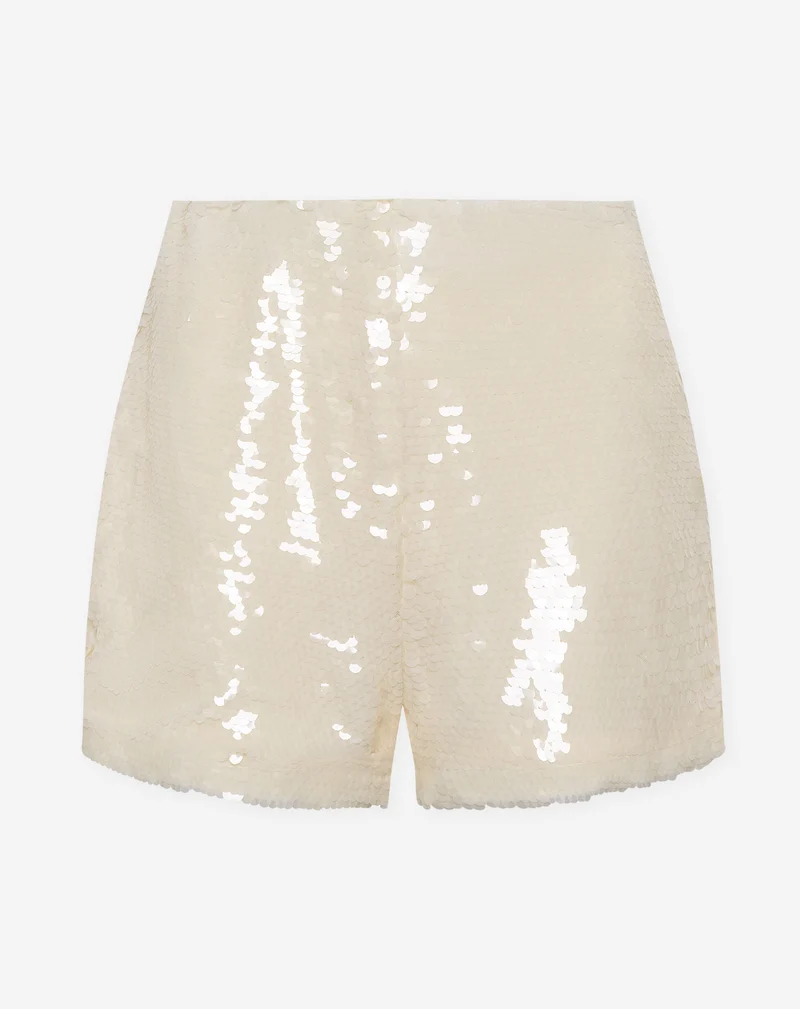 TAZZY SEQUIN SHORTS CRÈME