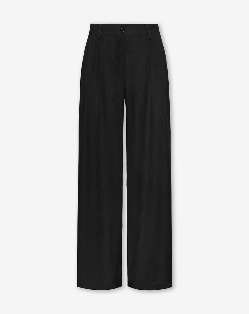 VIVIAN VISCOSE PANTALON PETITE ZWART