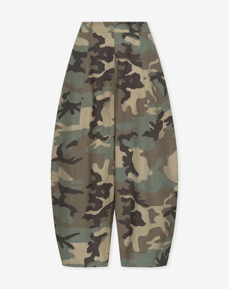 JENNY CAMO BARREL PANTS PETITE LEGERGROEN