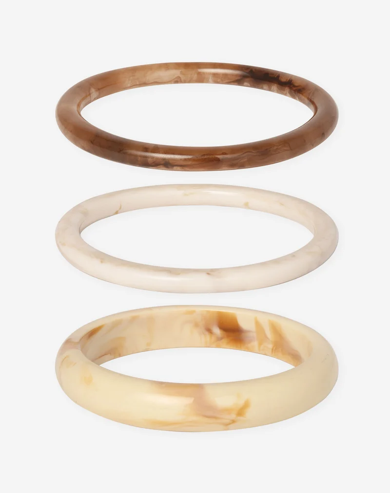 COLORED BANGLE SET BEIGE