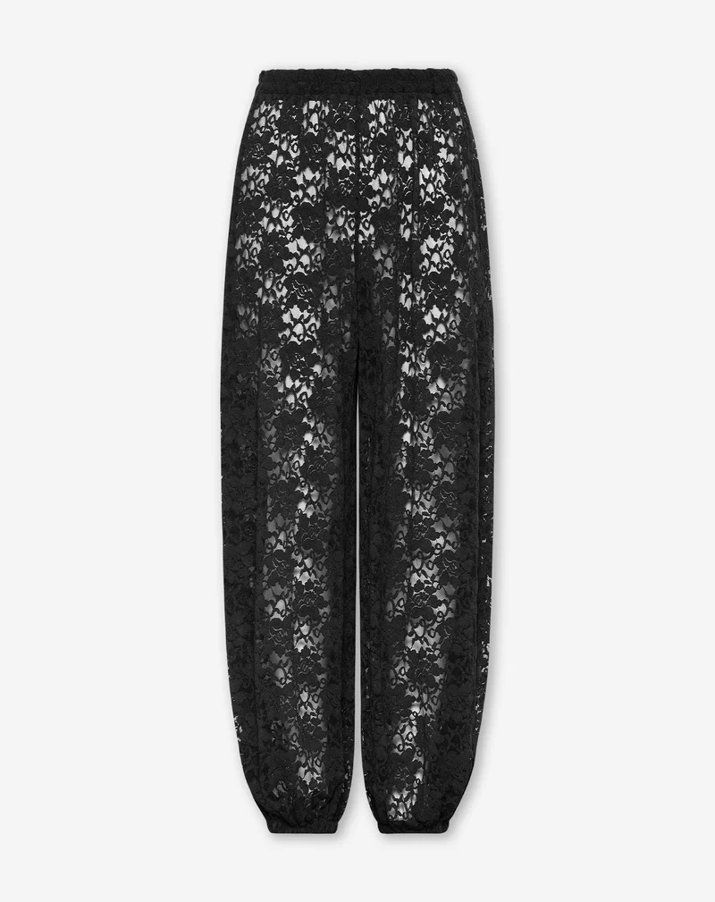 LACE BALLOON PANTS ZWART