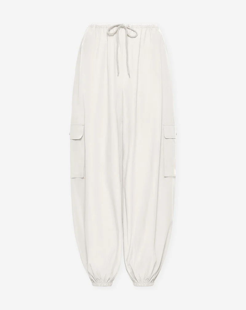 PEGGY POPLIN CARGO BALLOON PANTS CRÈME