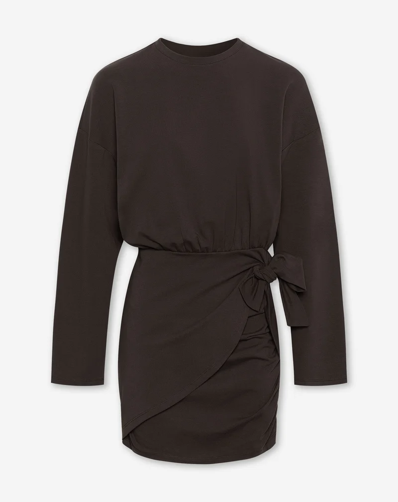 JERSEY WRAP DRESS DONKERBRUIN