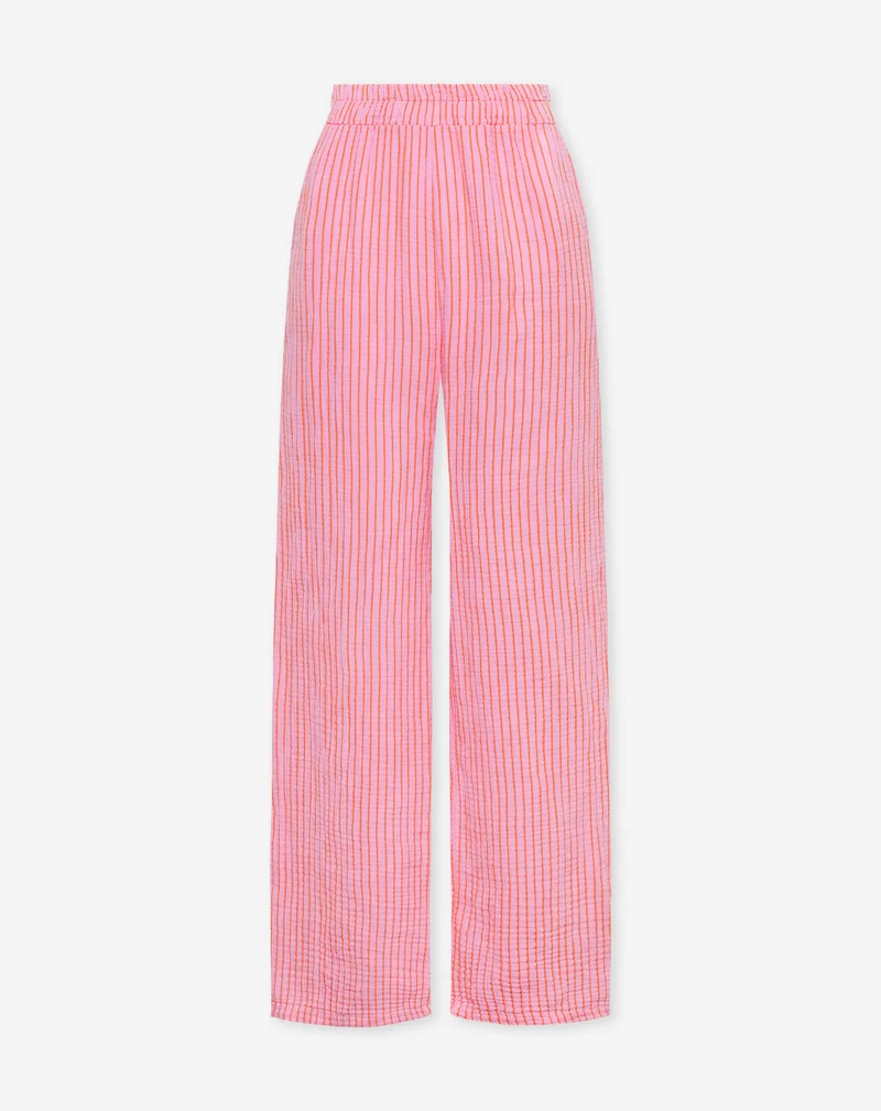 STRIPE MOUSSELINE STRAIGHT LEG PANTS PETITE PINK
