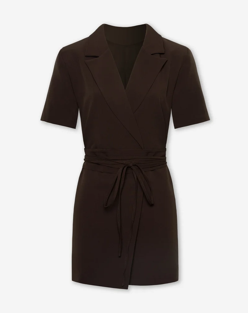 SADIE SHORT SLEEVE BLAZER DRESS BRUIN