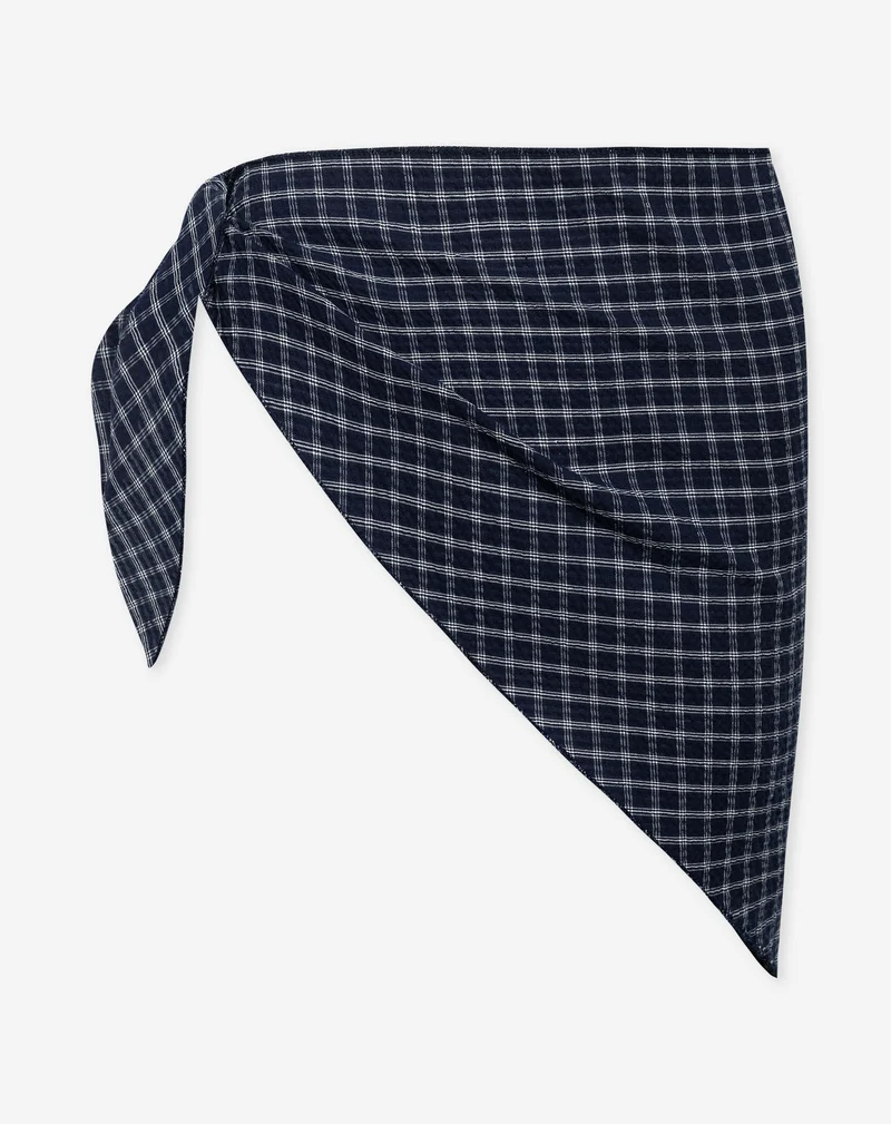 CHECK SCARF MARINEBLAUW