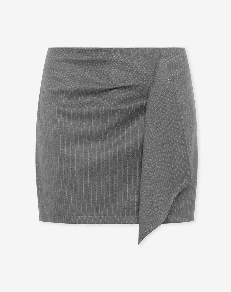 PINSTRIPE FLAP SKORT GRIJS