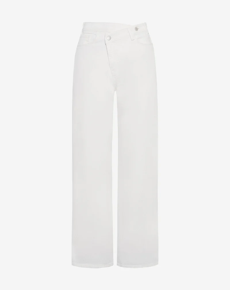 ELVY CROSSOVER WIDE LEG JEANS WIT