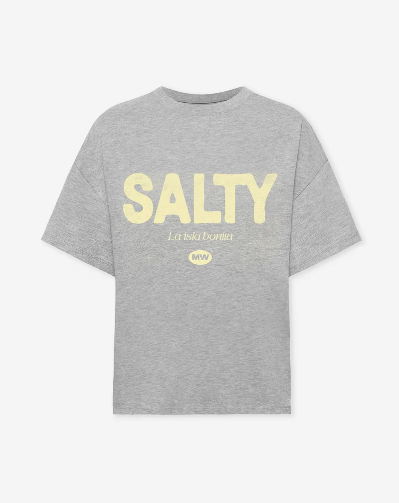 SALTY BONITA OVERSIZED TEE GRIJS MELANGE