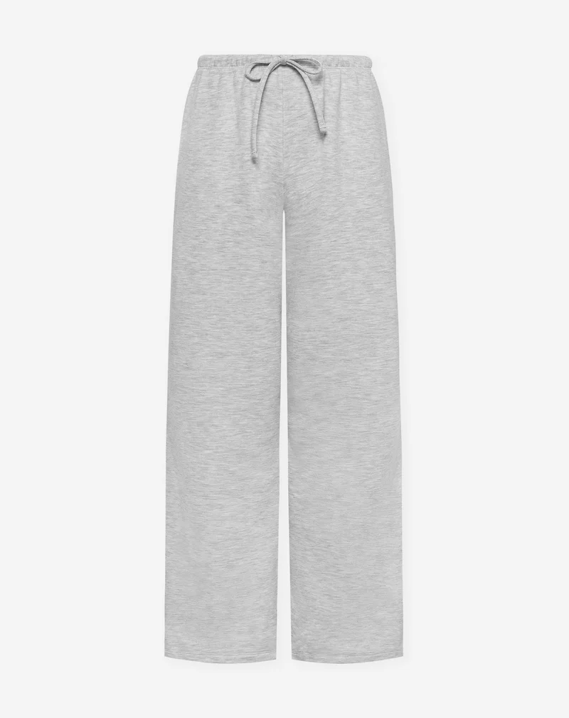 WIDE LOW RISE SWEAT PANTS PETITE GRIJS MELANGE