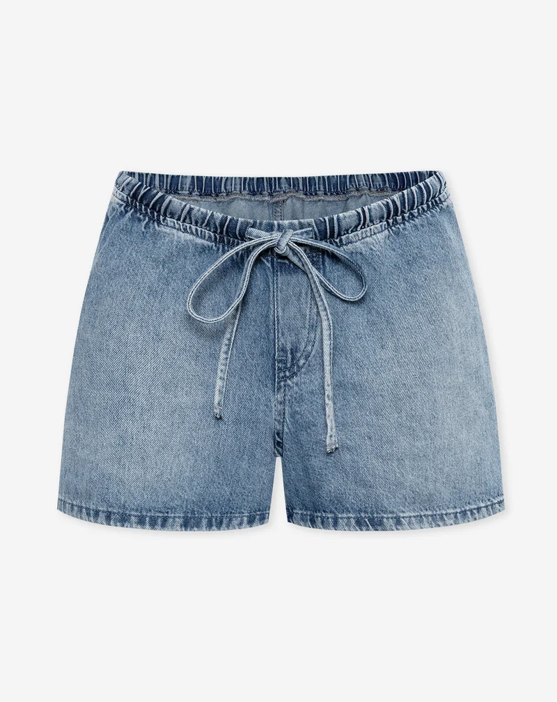 CORD DENIM SHORT MATERNITY BLAUW