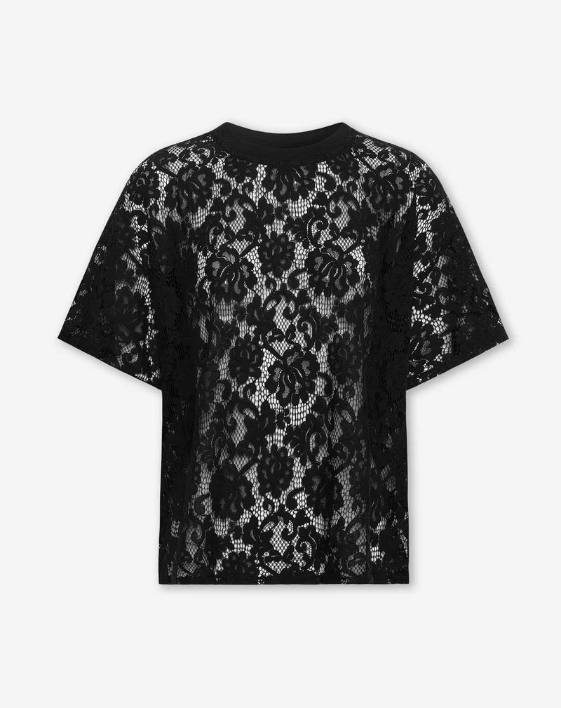 LACE TEE ZWART