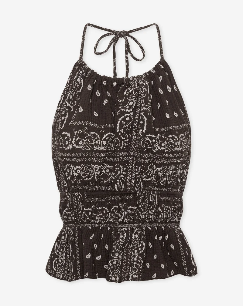 BANDANA MOUSSELINE HALTER TOP BRUIN