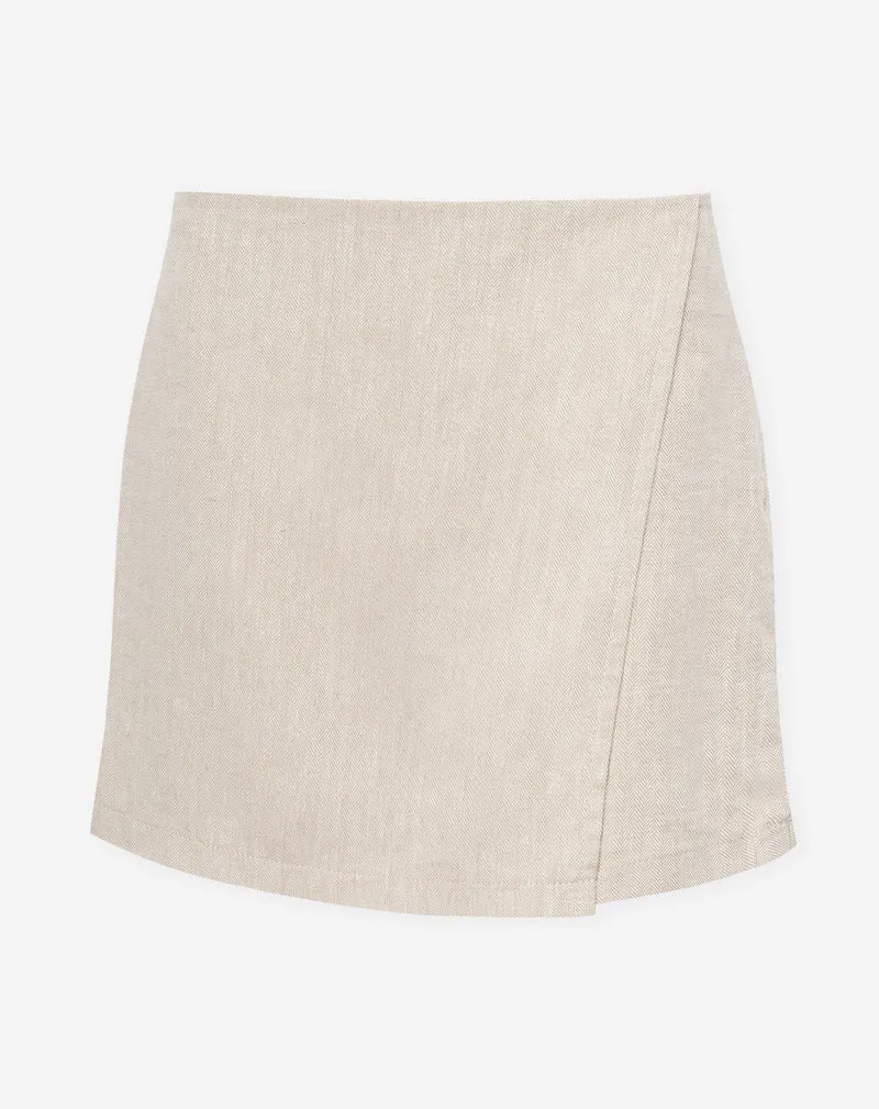 LIZZIE LINEN SKORT BEIGE