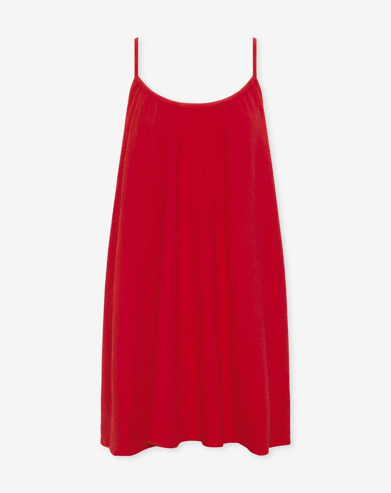 MIRA MOUSSELINE SHORT DRESS ROOD