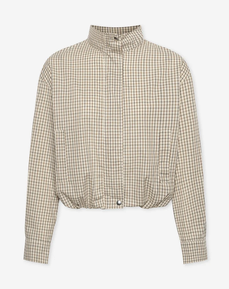 LIVIA CHECK TRACK JACKET BEIGE