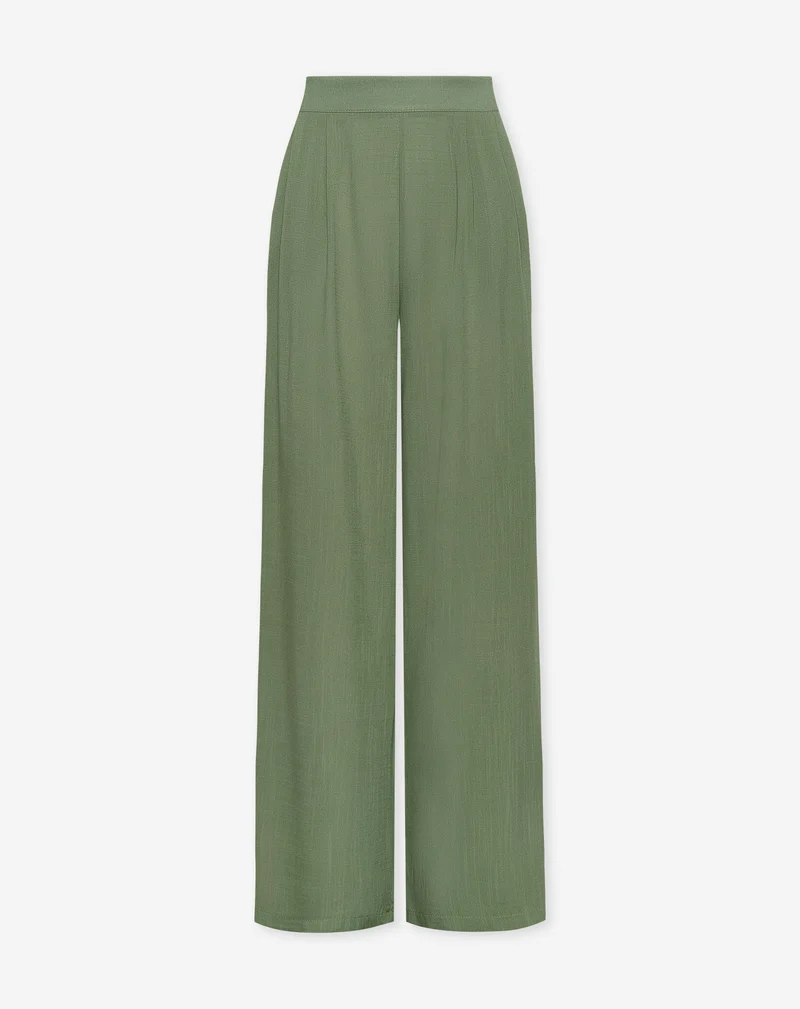LUNA VISCOSE PANTS TALL OLIJFGROEN