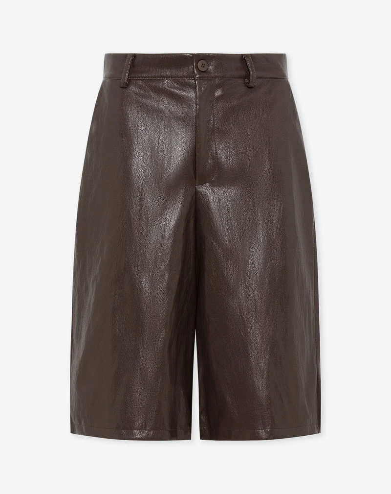 LYNN FAUX LEATHER JORT BRUIN