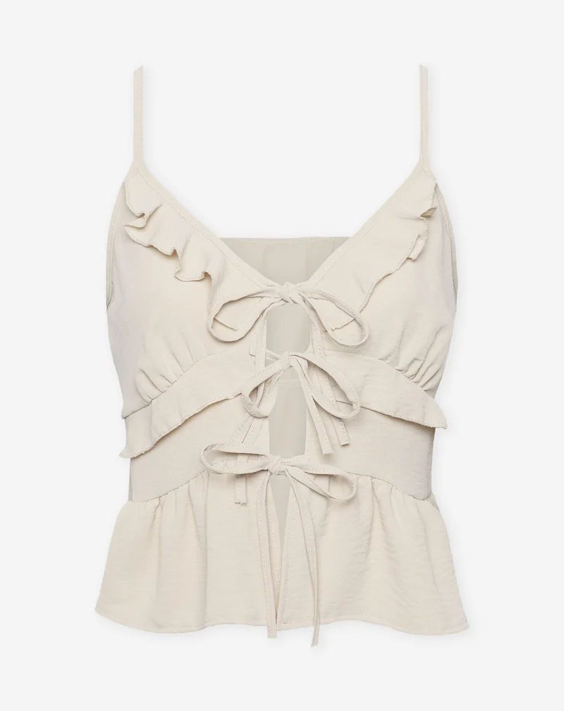 JULIE RUFFLE CAMI BEIGE