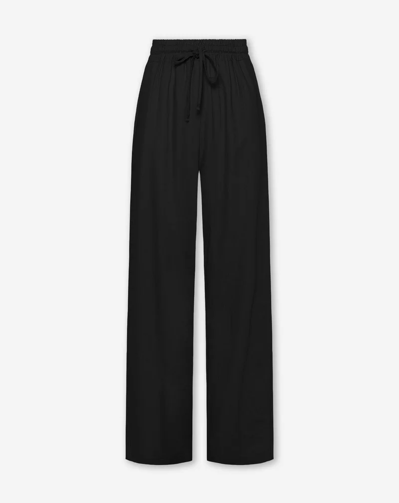 NIA LINEN PANTALON TALL ZWART