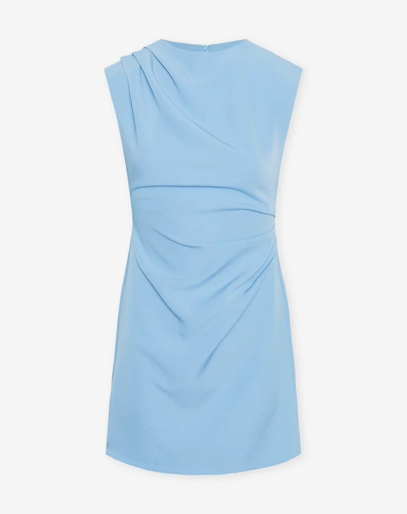 SOFIA RUCHED DRESS LICHTBLAUW