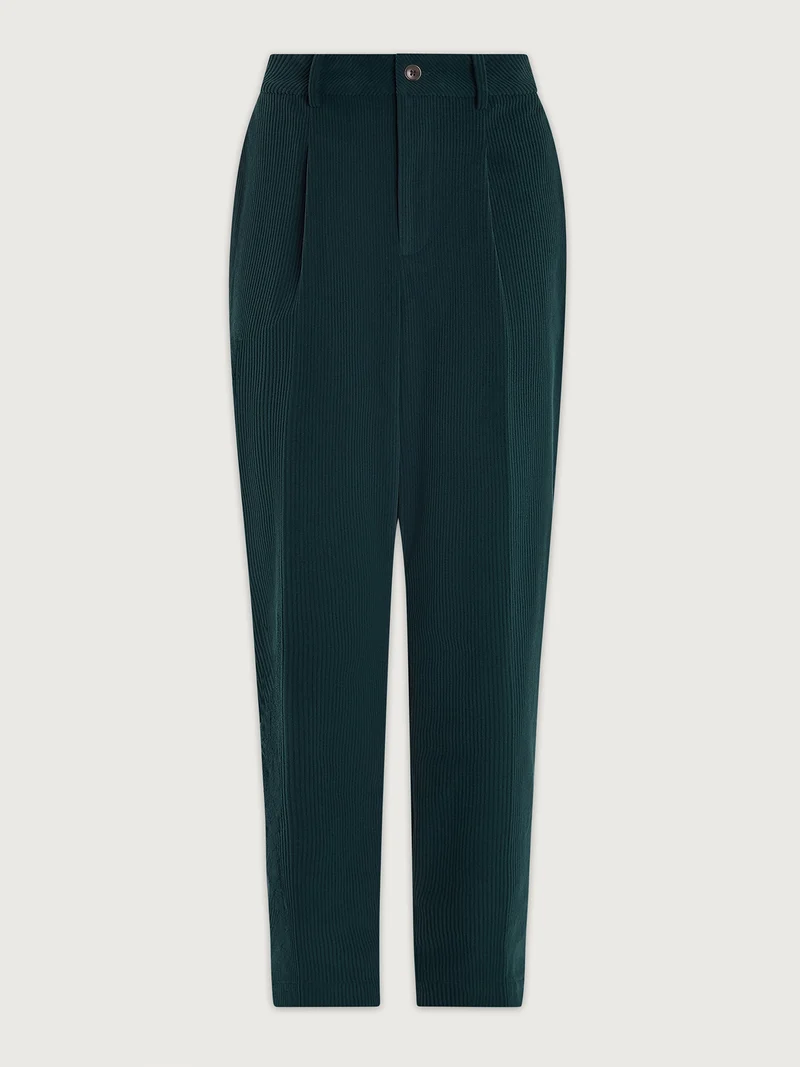 Plush Cord Pleat Tapered Trouser Regular