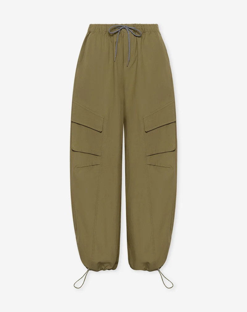 MERRIT BARREL CARGO PANTS PETITE LICHT OLIJFGROEN