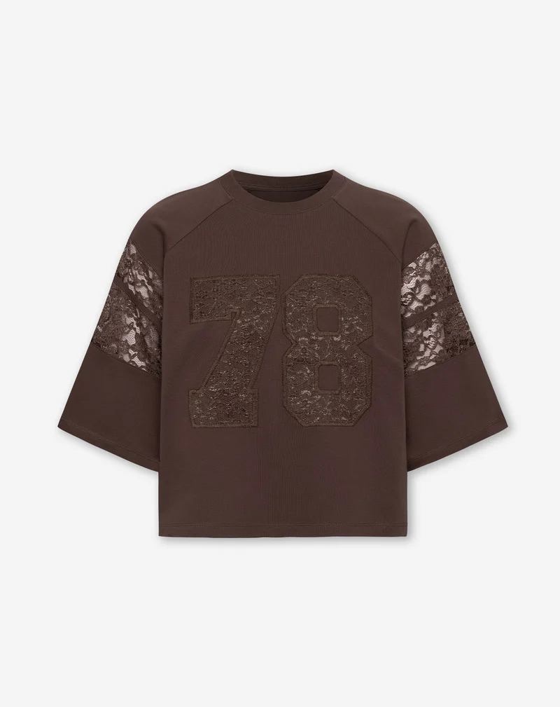 78 RAGLAN LACE TEE BRUIN