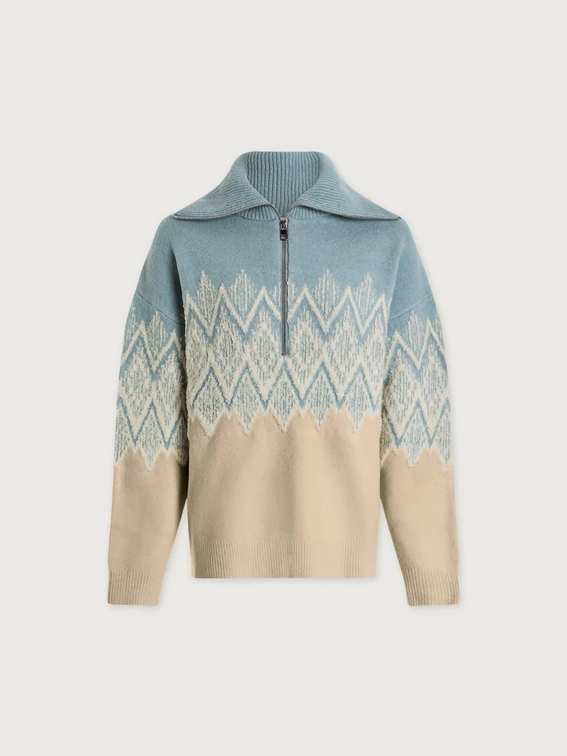 Hedda Fairisle Half-Zip Knit