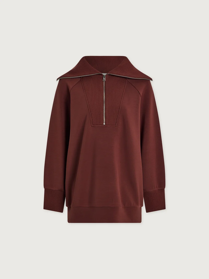Xina Half-Zip Longline Sweat