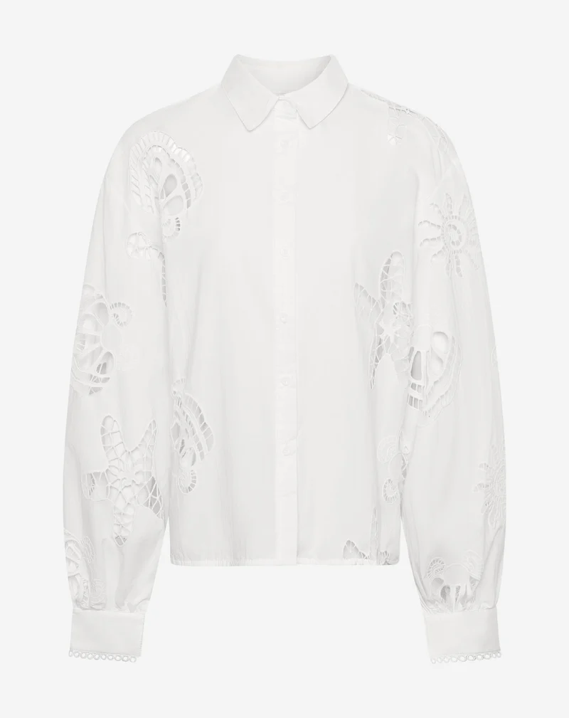 ARIEL BRODERIE ANGLAISE BLOUSE OFF WHITE