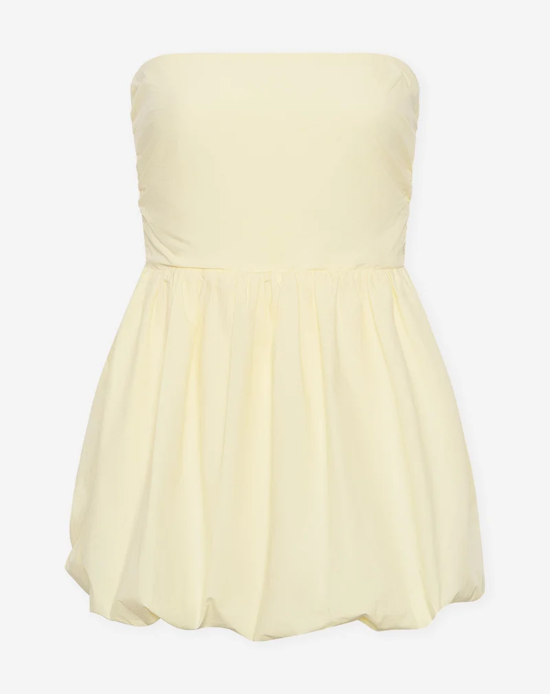 PEGGY POPLIN STRAPLESS BUBBLE HEM DRESS BOTERGEEL