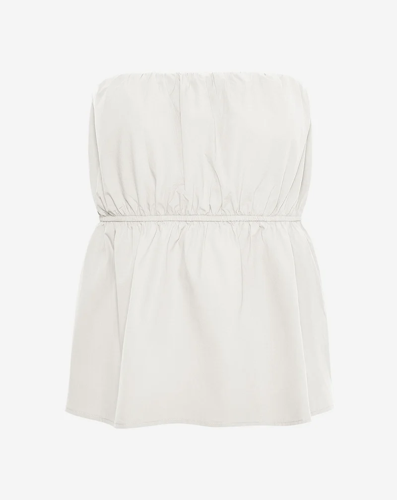 PEGGY POPLIN STRAPLESS TOP CRÈME