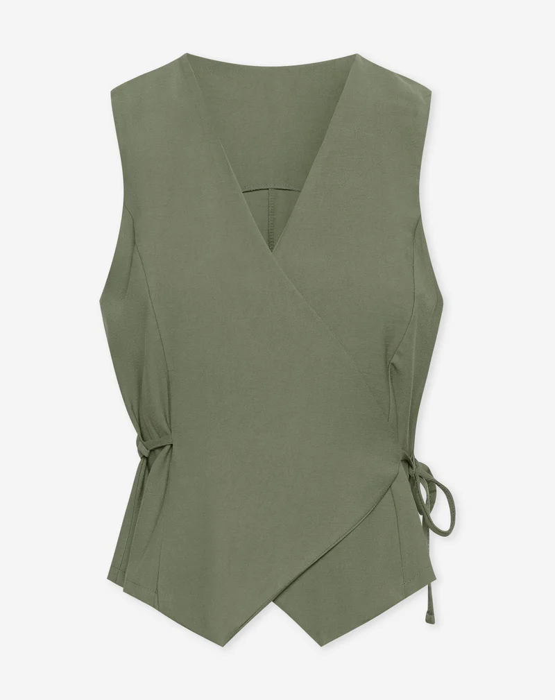 DAVINA VISCOSE GILET LEGERGROEN