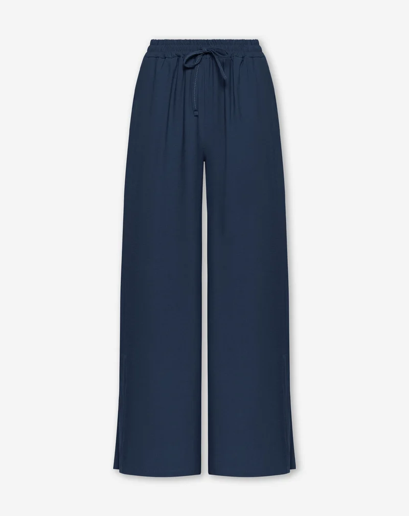 DAVINA VISCOSE SLIT PANTS PETITE MARINEBLAUW