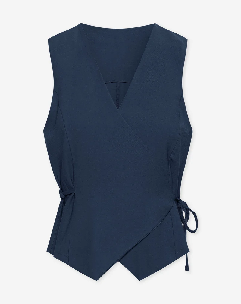 DAVINA VISCOSE GILET MARINEBLAUW