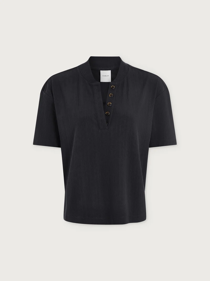Kasey Mock Placket Rib Tee 2.0