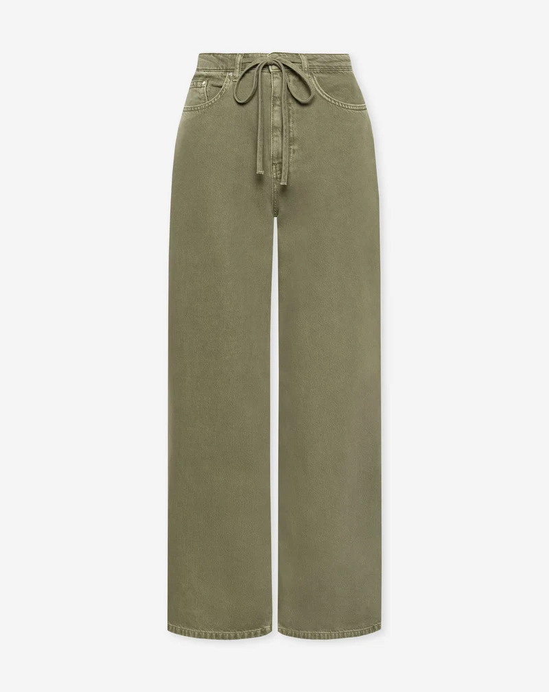 LOTTE BAGGY JEANS DONKER OLIJFGROEN