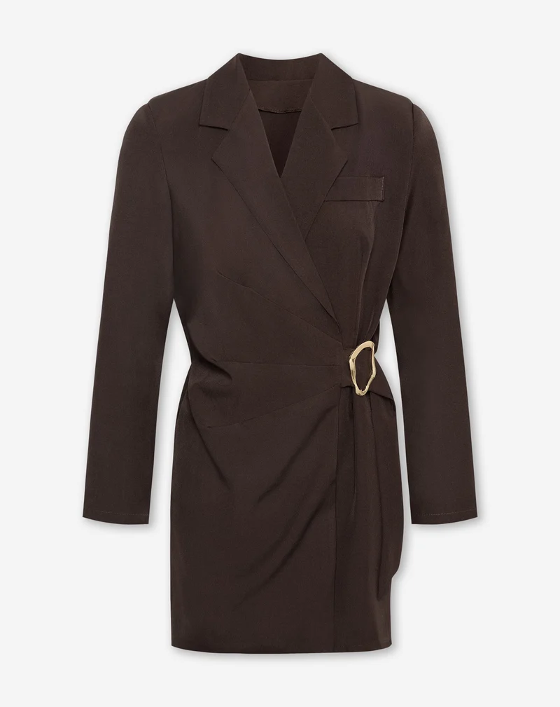 BUCKLE LONG SLEEVE PLAYSUIT BRUIN