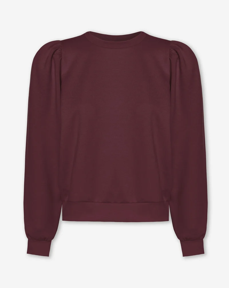 SCUBA PUFF SLEEVE SWEATER WIJNROOD