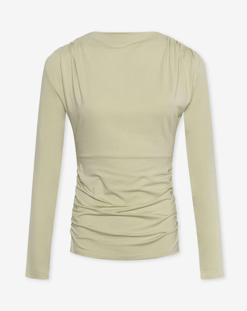 FITTED DRAPE TOP PISTACHE