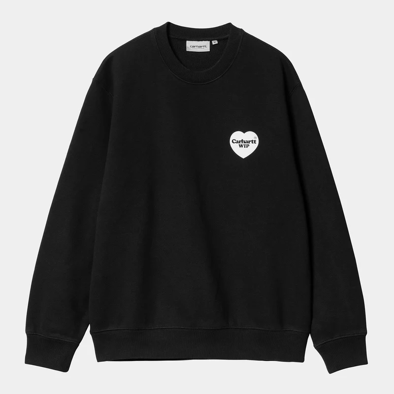 Carhartt WIP Heren hart bandana sweattop - zwart / wit