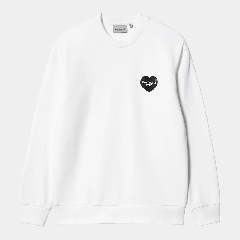Carhartt WIP Heren hart bandana sweattop - wit / zwart