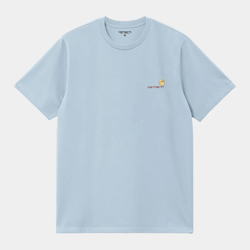 Carhartt WIP Heren T-shirt met korte mouwen American Script T-shirt - Matblauw